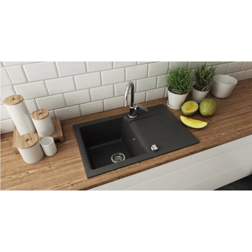 aranżacja zlewozmywak granitowy 1 komorowy z ociekaczem Nieste 1 K